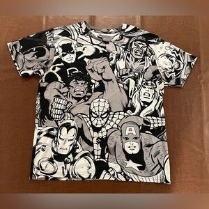Marvel AOP Avengers Character Shirt - 100% Polyester - Size XL
